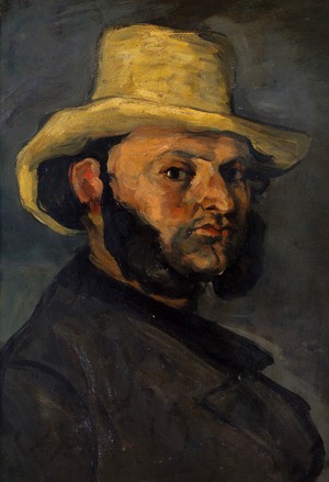Paul Cezanne, Gustave Boyer in a Straw Hat, Painting on canvas