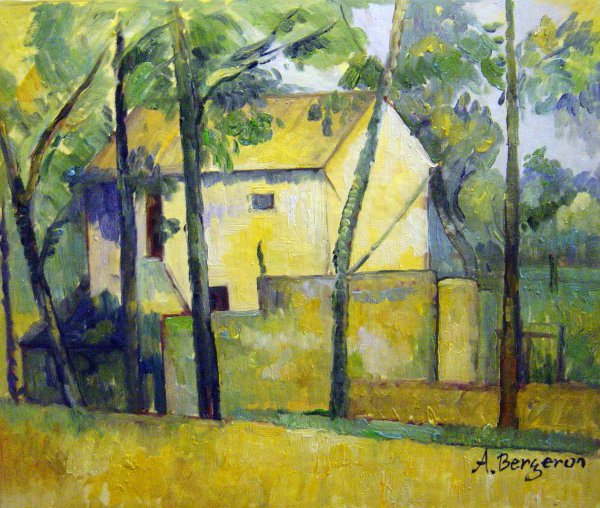 House And Trees. The painting by Paul Cezanne