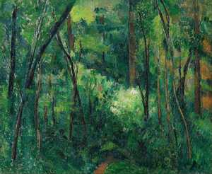 Paul Cezanne, Interior of a Forest, Painting on canvas