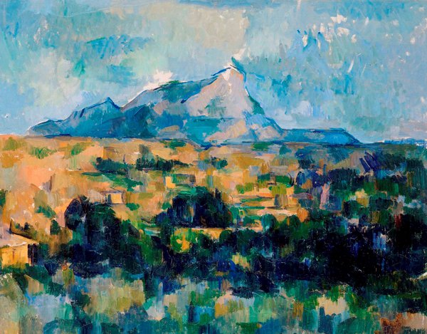 La Montagne Sainte-Victoire. The painting by Paul Cezanne