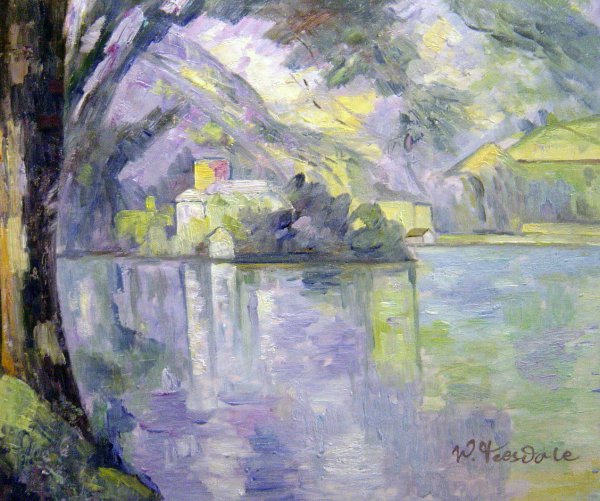 Lake At Annecy. The painting by Paul Cezanne