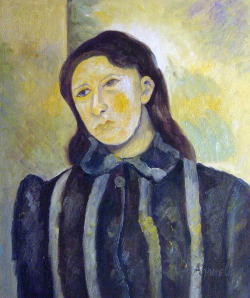 Madame Cezanne With Unbound Hair. The painting by Paul Cezanne