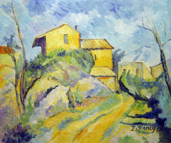 Maison Maria With A View Of Chateau Noir. The painting by Paul Cezanne