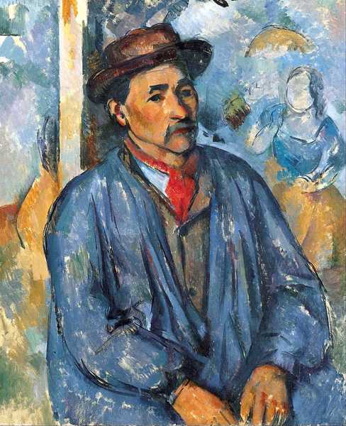 Man in Blue Smock. The painting by Paul Cezanne