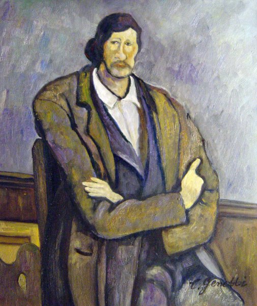 Man With Crossed Arms. The painting by Paul Cezanne