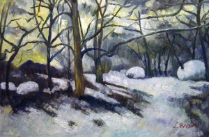 Paul Cezanne, Melting Snow, Fontainebleau, Painting on canvas
