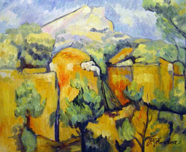 Mont Sainte-Victoire Seen From The Bibemus Quarry. The painting by Paul Cezanne