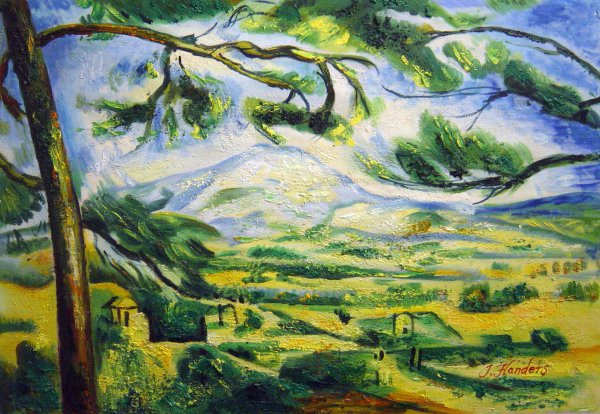 Mont Sainte-Victoire With Large Pine. The painting by Paul Cezanne