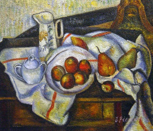 Peaches. The painting by Paul Cezanne