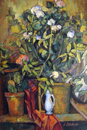 Paul Cezanne, Potted Plants, Painting on canvas