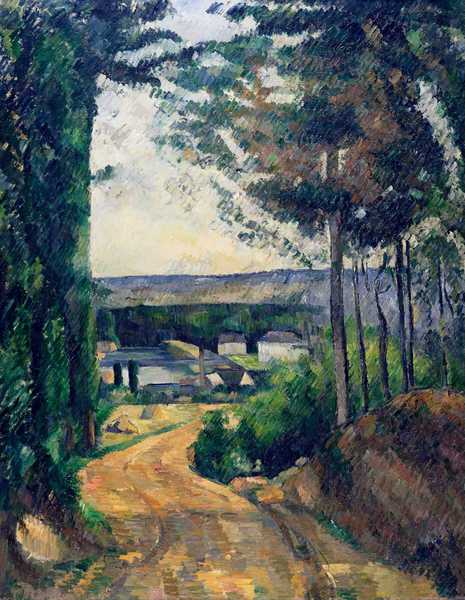 Road Leading to the Lake. The painting by Paul Cezanne