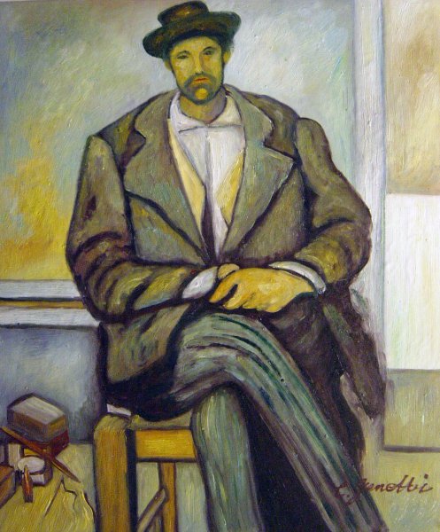 Seated Peasant. The painting by Paul Cezanne