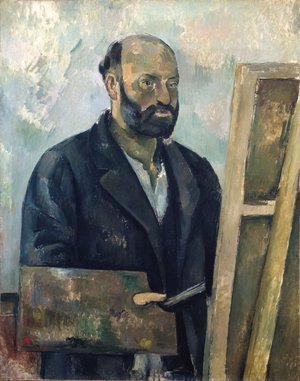 Paul Cezanne, Self Portrait with Palette, Painting on canvas