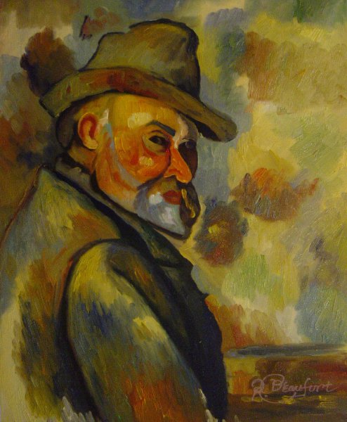 Self-Portrait With Soft Hat. The painting by Paul Cezanne