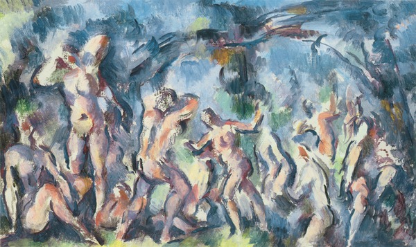 Sketch of Bathers. The painting by Paul Cezanne