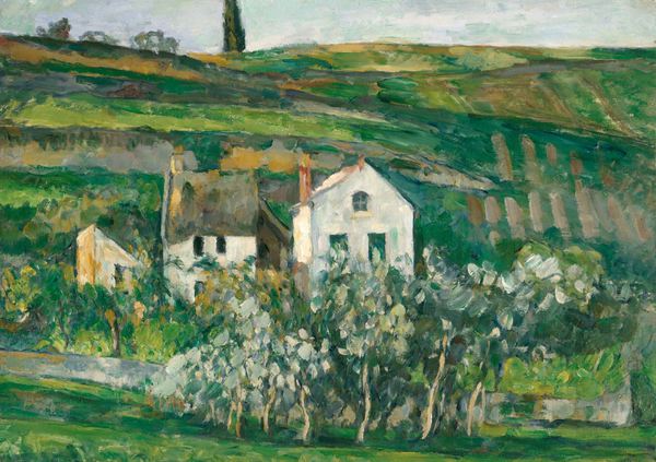 Small Houses In Pontoise. The painting by Paul Cezanne