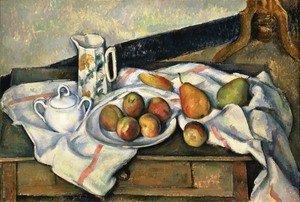 Paul Cezanne, Still Life of Peaches, Painting on canvas