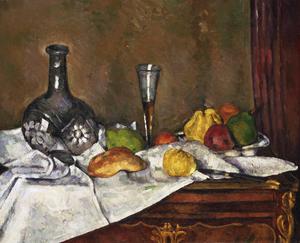 Paul Cezanne, Still Life with a Dessert, Painting on canvas