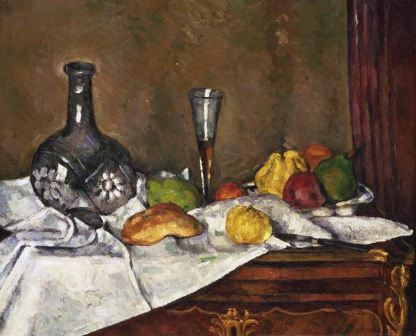Still Life with a Dessert. The painting by Paul Cezanne