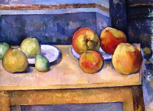 Paul Cezanne, Still Life with Apples and Pears, Painting on canvas