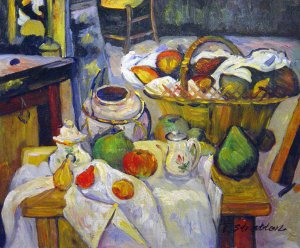 Paul Cezanne, Still Life With Basket, Painting on canvas