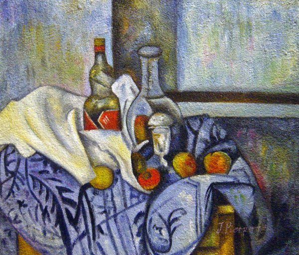 Still Life With Bottles. The painting by Paul Cezanne
