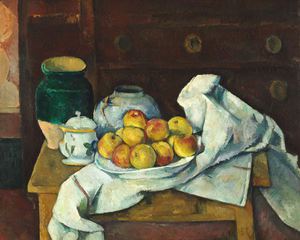 Paul Cezanne, Still Life With Commode, Painting on canvas