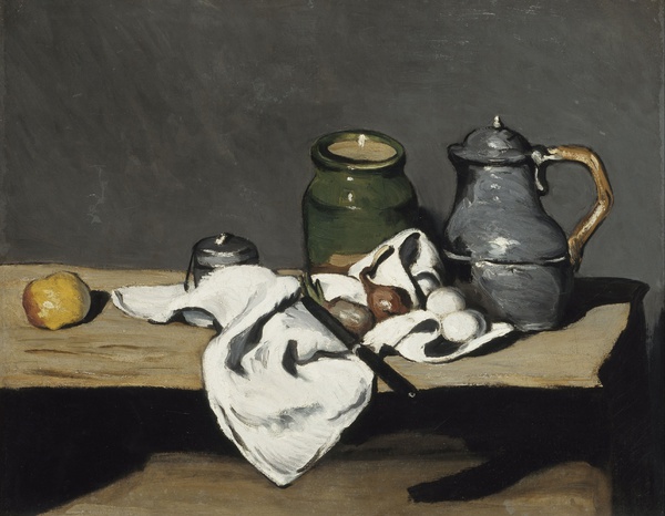 Still Life with Kettle. The painting by Paul Cezanne