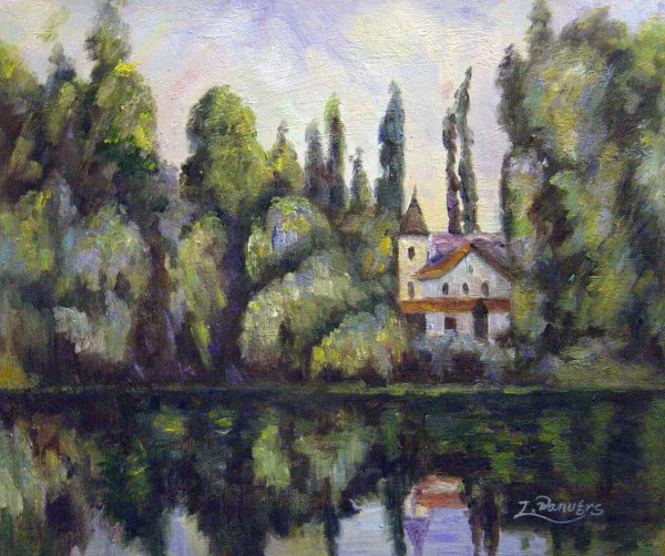 The Banks Of The Marne. The painting by Paul Cezanne