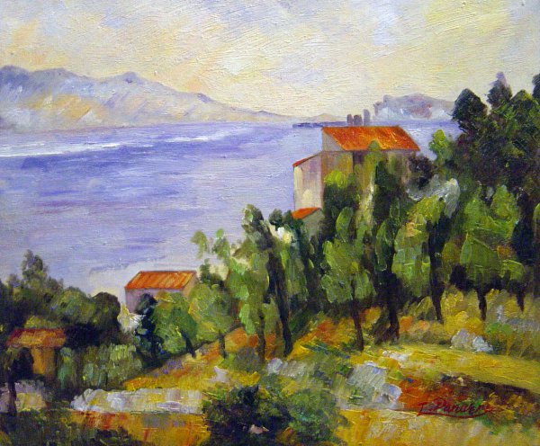 The Bay Of L'Estaque From The East. The painting by Paul Cezanne