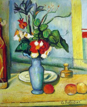 Paul Cezanne, The Blue Vase, Painting on canvas