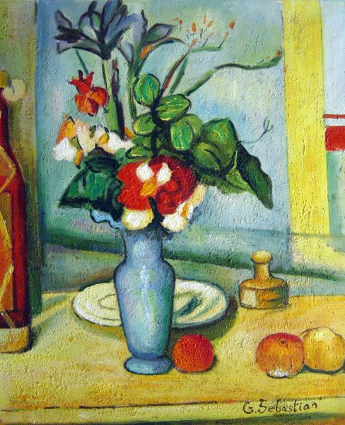 The Blue Vase. The painting by Paul Cezanne