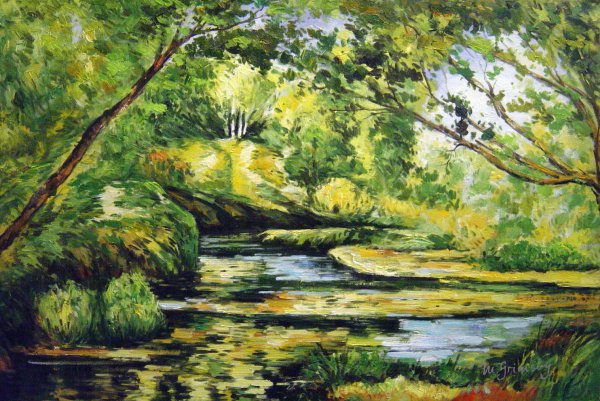 The Brook. The painting by Paul Cezanne