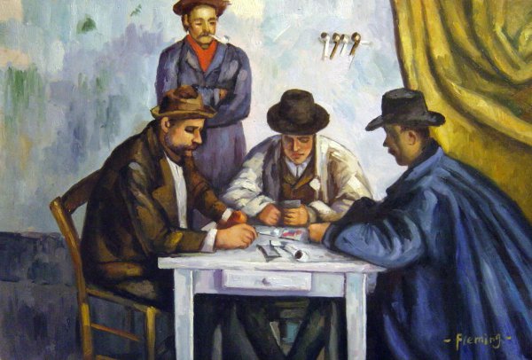 The Card Players. The painting by Paul Cezanne