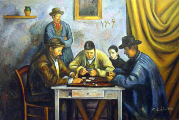 The Card Players. The painting by Paul Cezanne