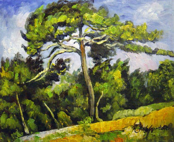 The Great Pine. The painting by Paul Cezanne