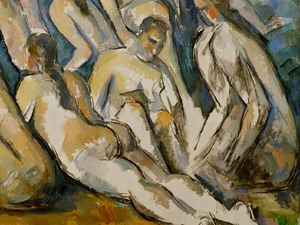 Paul Cezanne, The Large Bathers, detail, Painting on canvas