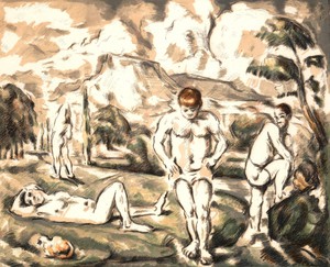 Paul Cezanne, The Large Bathers (Les Baigneurs), Painting on canvas