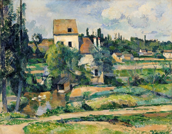 The Mill at Pontoise. The painting by Paul Cezanne