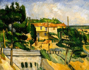 Paul Cezanne, The Road Bridge at L'Estaque, Painting on canvas