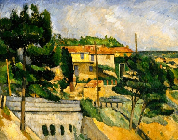 The Road Bridge at L'Estaque. The painting by Paul Cezanne