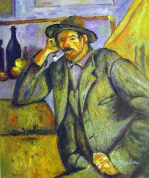 Paul Cezanne, The Smoker, Painting on canvas