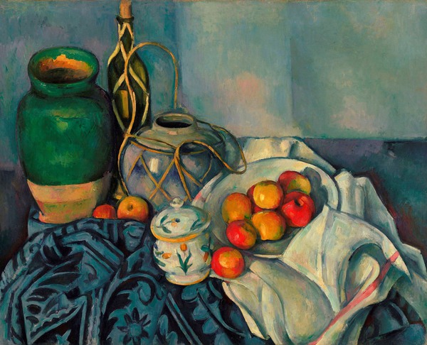 The Still Life with Apples. The painting by Paul Cezanne
