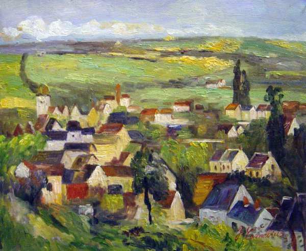 View Of Auvers. The painting by Paul Cezanne