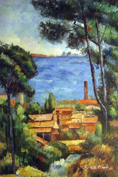View Through Trees, L'Estaque. The painting by Paul Cezanne