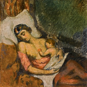Paul Cezanne, Woman Nursing her Child, Painting on canvas