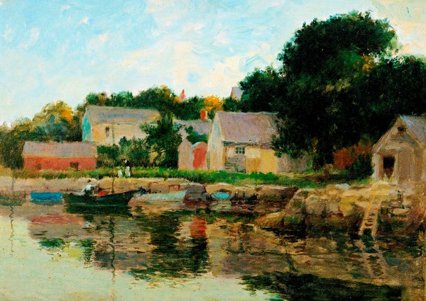 Oyster Cove, Annisquam. The painting by Paul Cornoyer