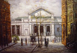 Paul Cornoyer, The New York Library, Painting on canvas