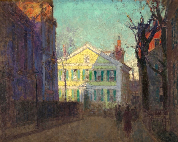 The Street Beyond. The painting by Paul Cornoyer