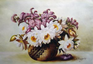 Paul De Longpre, Flowers In An Indian Basket, Art Reproduction